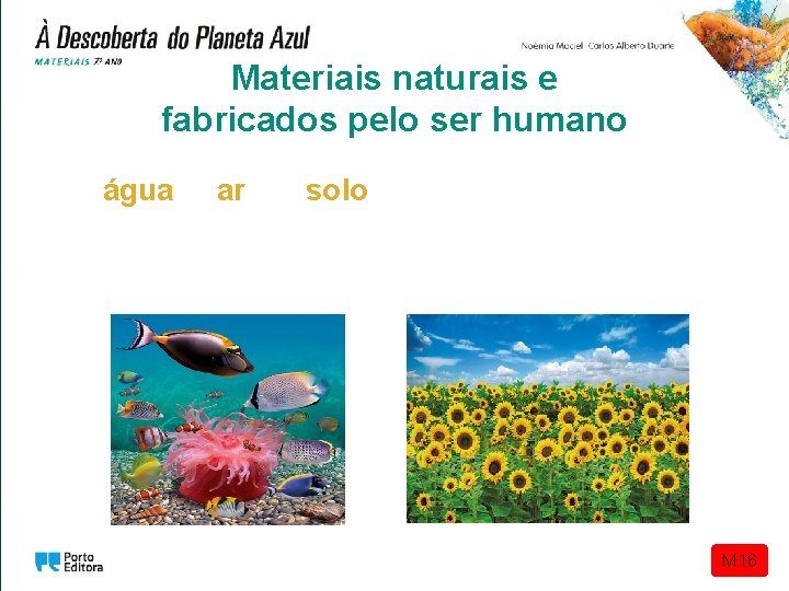 Materiais naturais e fabricados pelo ser humano A água, o ar e o solo Materiais naturais e fabricados pelo ser humano A água, o ar e o solo