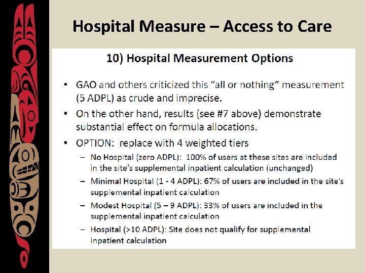 Hospital Measure – Access to Care 