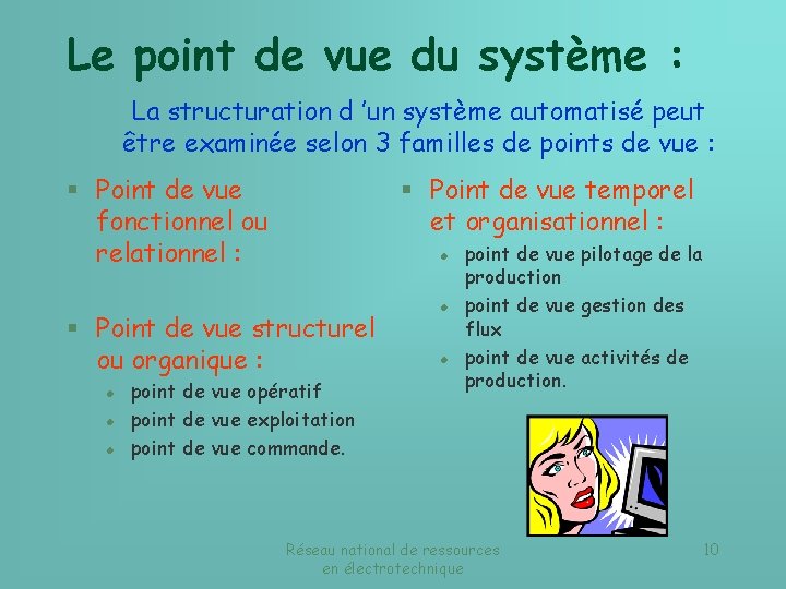 Le point de vue du système : La structuration d ’un système automatisé peut