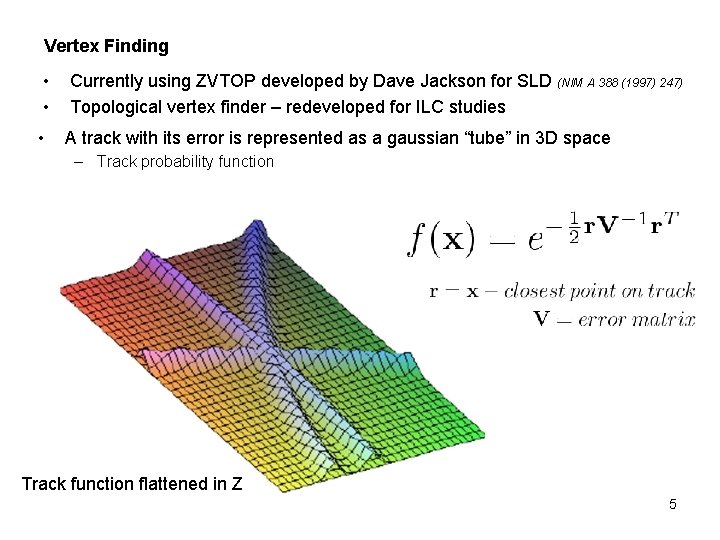 Vertex Finding • • Currently using ZVTOP developed by Dave Jackson for SLD (NIM Vertex Finding • • Currently using ZVTOP developed by Dave Jackson for SLD (NIM