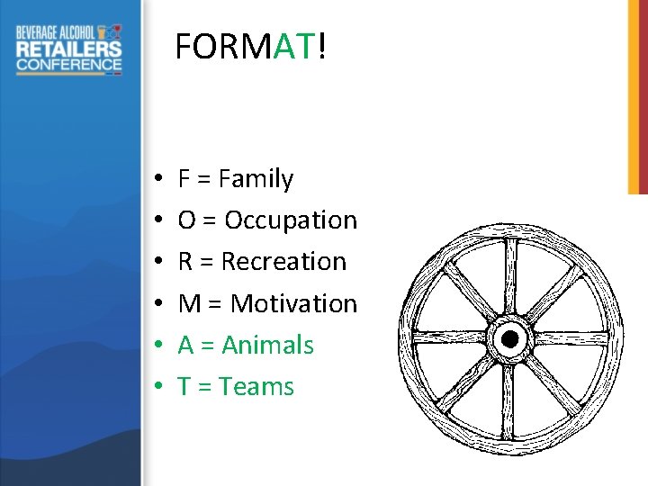 FORMAT! • • • F = Family O = Occupation R = Recreation M