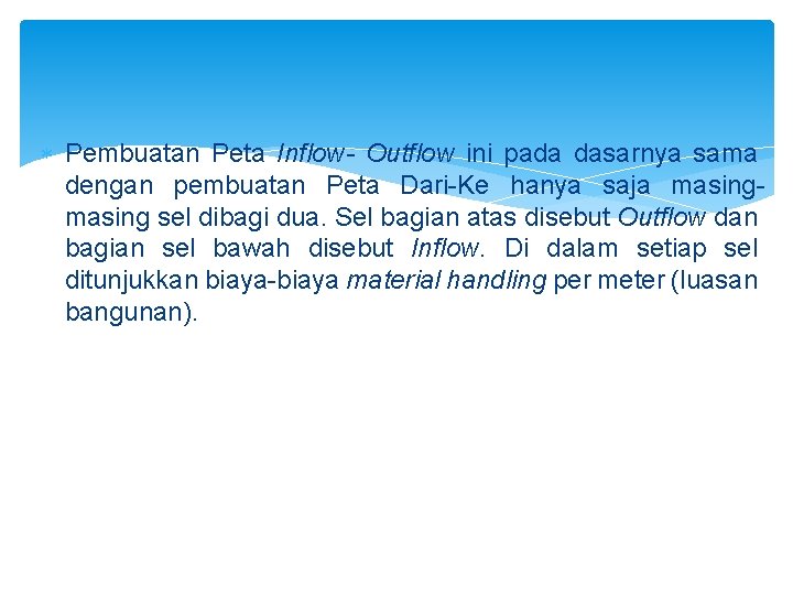 PRAKTIKUM VI PETA DARI KE ONGKOS PENANGANAN BAHAN