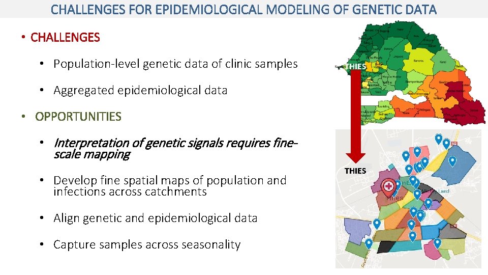 CHALLENGES FOR EPIDEMIOLOGICAL MODELING OF GENETIC DATA • CHALLENGES • Population-level genetic data of