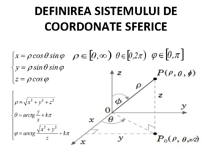  DEFINIREA SISTEMULUI DE COORDONATE SFERICE 