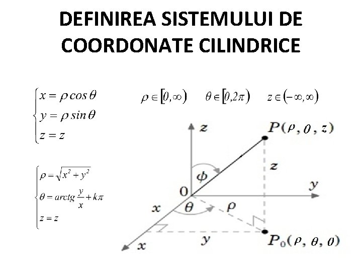  DEFINIREA SISTEMULUI DE COORDONATE CILINDRICE 