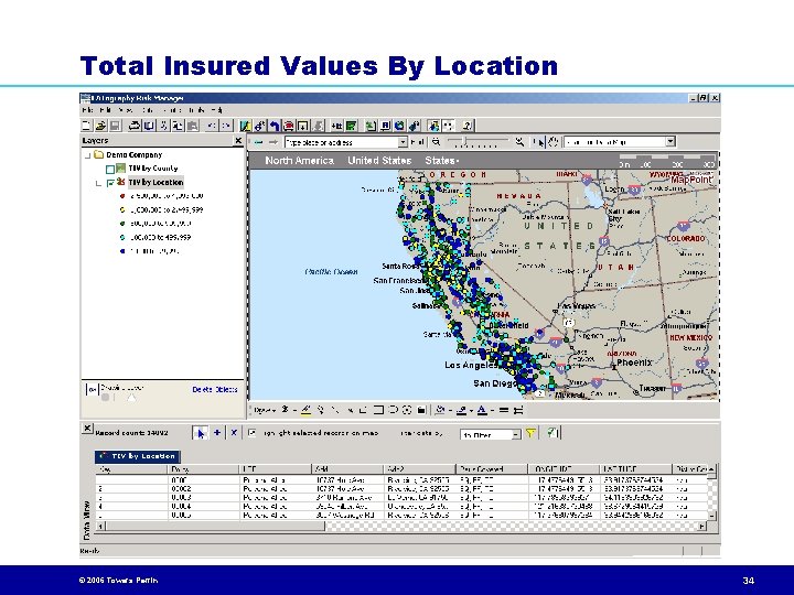 Total Insured Values By Location © 2006 Towers Perrin 34 