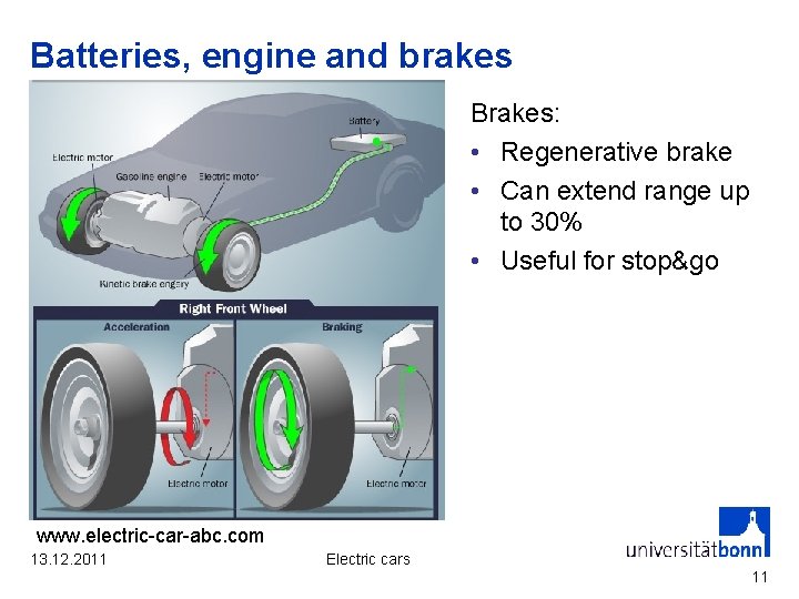 Batteries, engine and brakes Brakes: • Regenerative brake • Can extend range up to