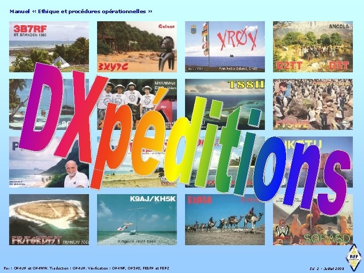 Manuel « Ethique et procédures opérationnelles » Par : ON 4 UN et ON