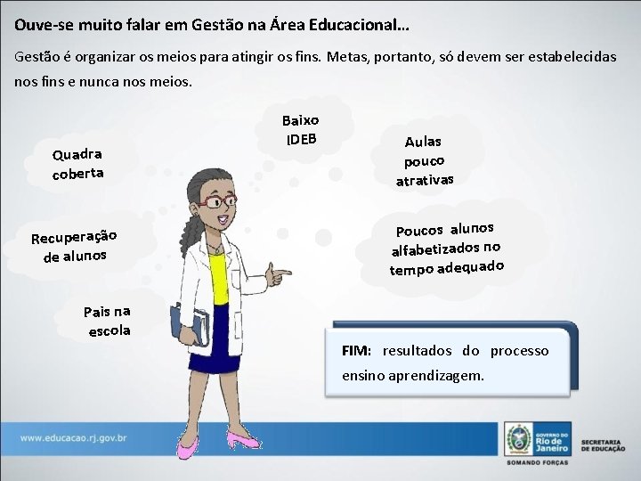 Ouve-se muito falar em Gestão na Área Educacional… Gestão é organizar os meios para