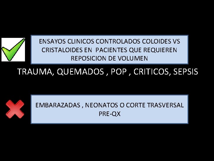 ENSAYOS CLINICOS CONTROLADOS COLOIDES VS CRISTALOIDES EN PACIENTES QUE REQUIEREN REPOSICION DE VOLUMEN TRAUMA,