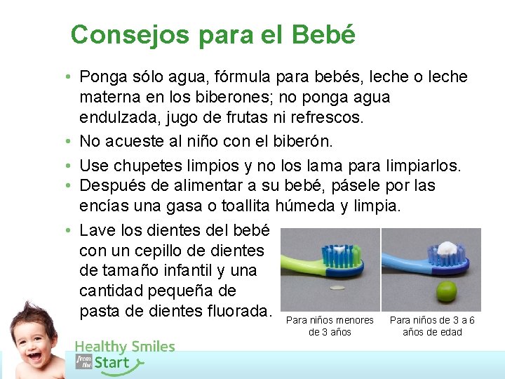 Consejos para el Bebé • Ponga sólo agua, fórmula para bebés, leche o leche