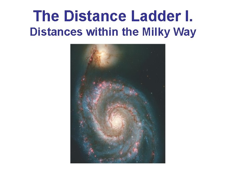 The Distance Ladder I. Distances within the Milky Way 