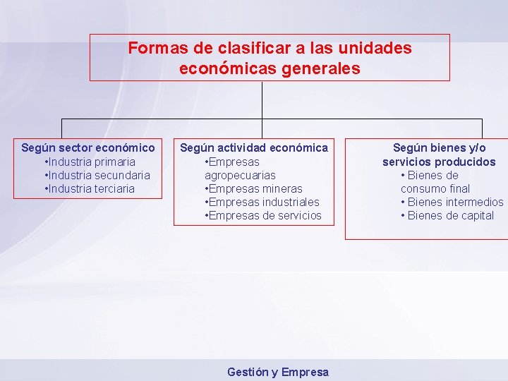 Formas de clasificar a las unidades económicas generales Según sector económico • Industria primaria