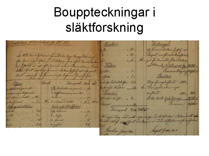 Bouppteckningar i släktforskning 