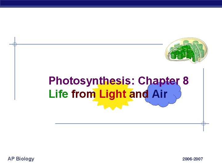Photosynthesis Chapter 8 Life from Light and Air