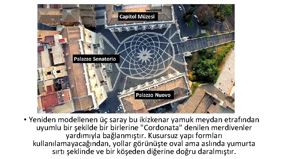  • Yeniden modellenen üç saray bu ikizkenar yamuk meydan etrafından uyumlu bir şekilde
