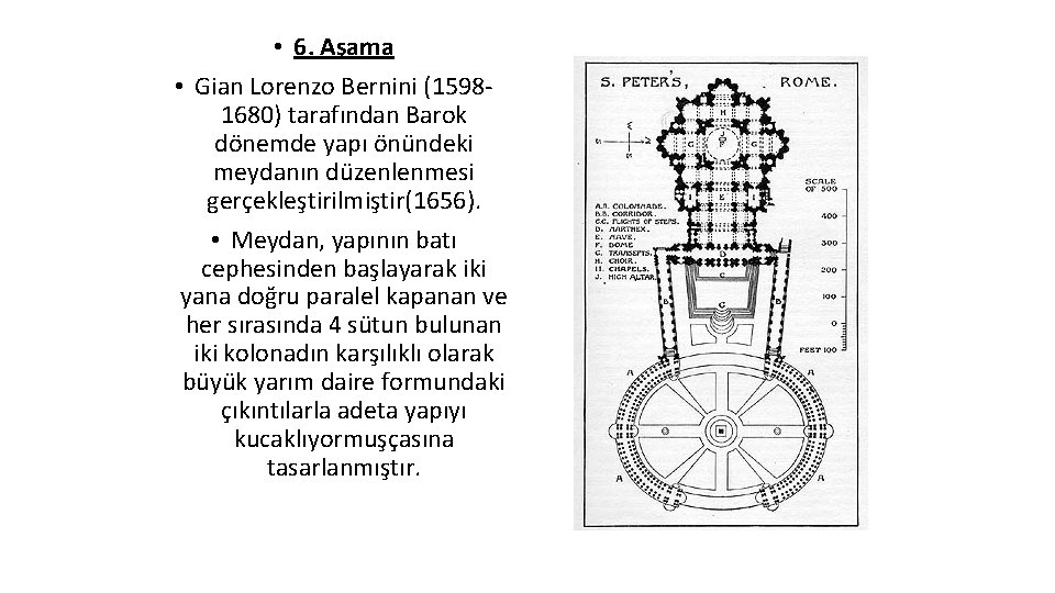  • 6. Aşama • Gian Lorenzo Bernini (15981680) tarafından Barok dönemde yapı önündeki