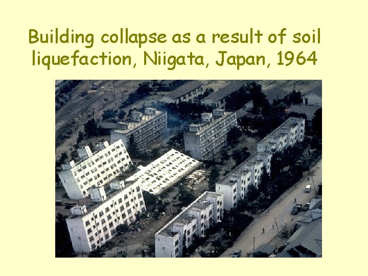 Building collapse as a result of soil liquefaction, Niigata, Japan, 1964 