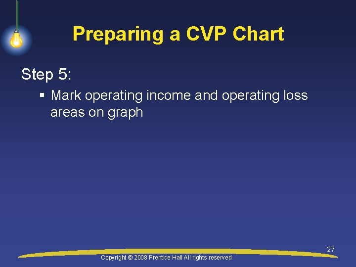 Preparing a CVP Chart Step 5: § Mark operating income and operating loss areas