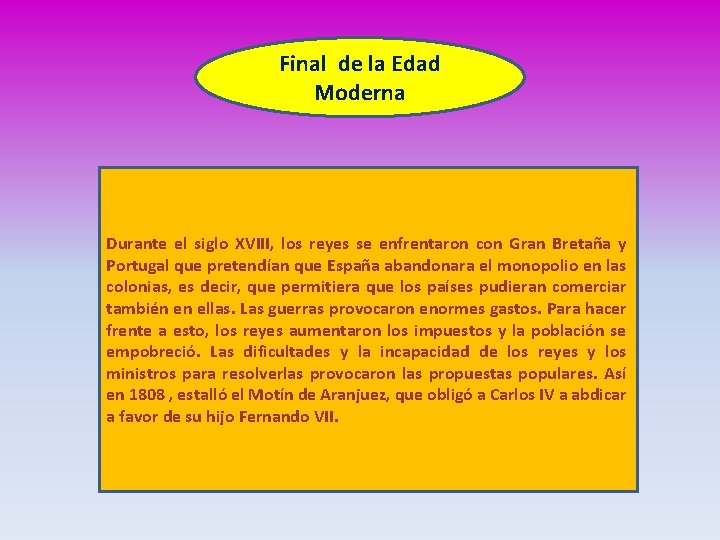 Final de la Edad Moderna Durante el siglo XVIII, los reyes se enfrentaron con