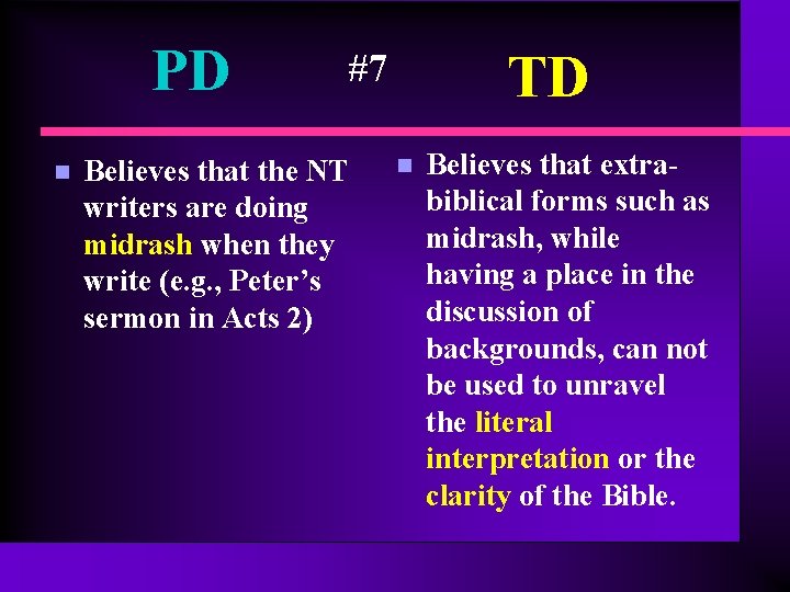 PD n Believes that the NT writers are doing midrash when they write (e. PD n Believes that the NT writers are doing midrash when they write (e.