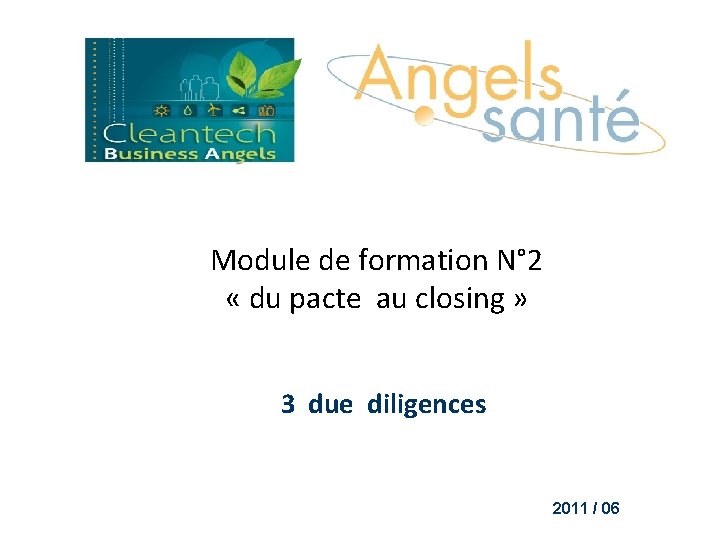 Module de formation N° 2 « du pacte au closing » 3 due diligences
