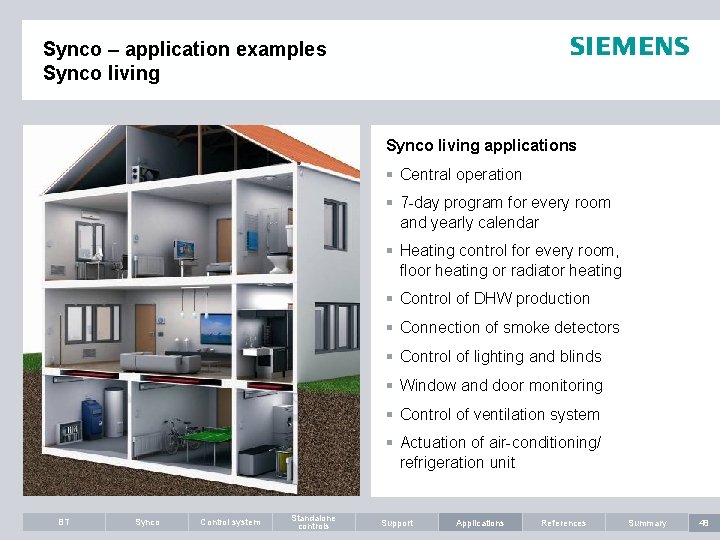 Synco – application examples Synco living applications § Central operation § 7 -day program