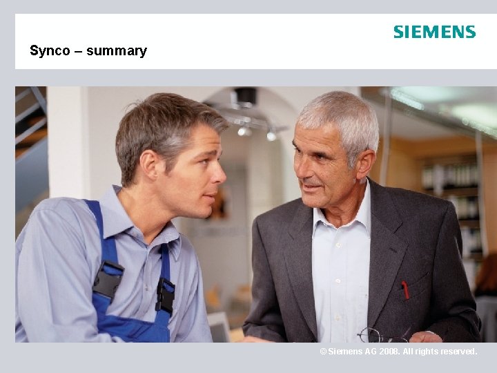 Synco – summary © Siemens AG 2008. All rights reserved. 