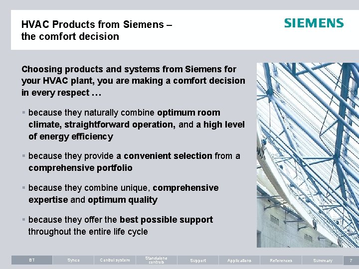 HVAC Products from Siemens – the comfort decision Choosing products and systems from Siemens