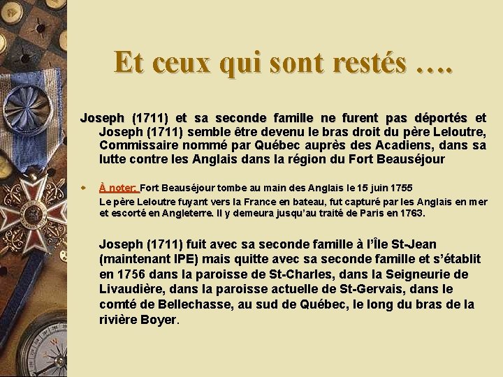 Et ceux qui sont restés …. Joseph (1711) et sa seconde famille ne furent