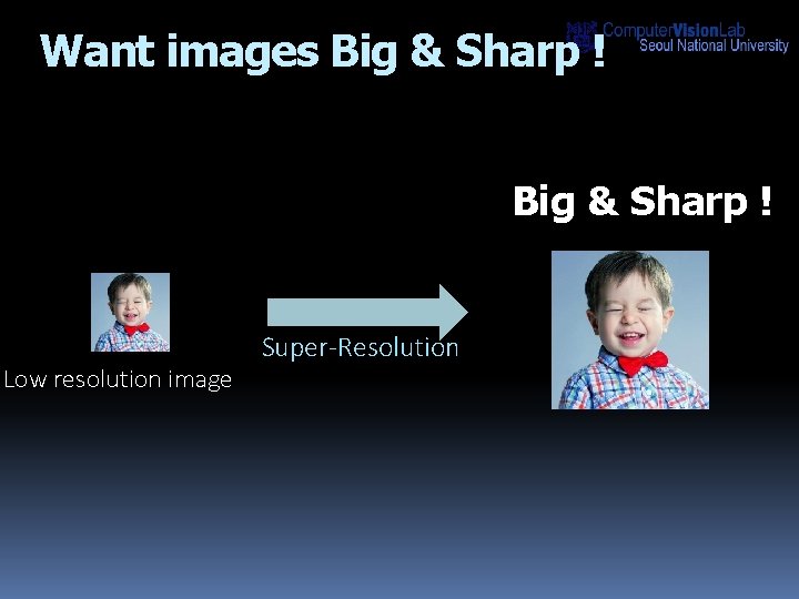 Want images Big & Sharp ! Low resolution image Super-Resolution 