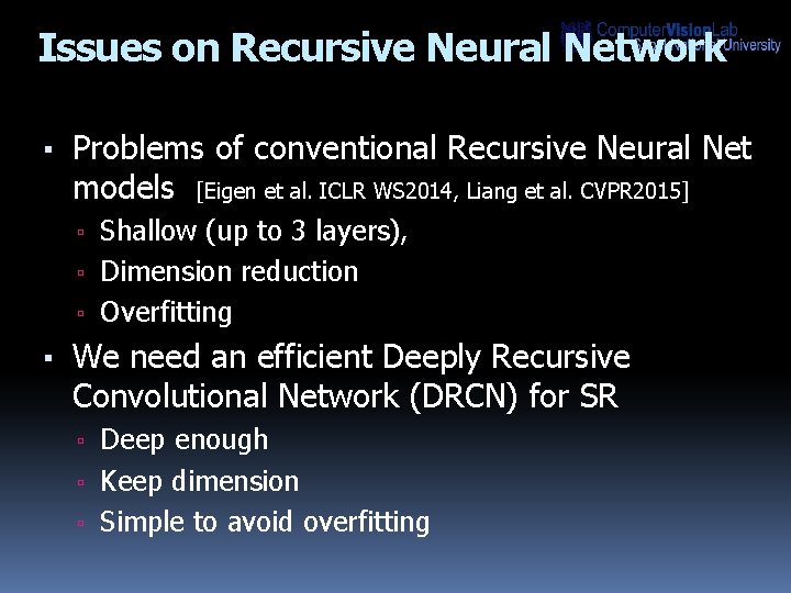 Issues on Recursive Neural Network ▪ Problems of conventional Recursive Neural Net models [Eigen