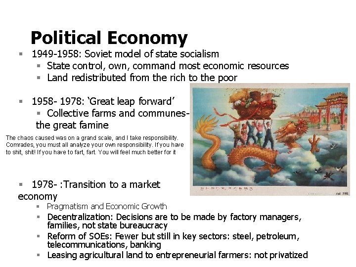 Political Economy § 1949 -1958: Soviet model of state socialism § State control, own,