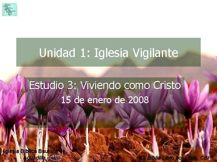 Unidad 1: Iglesia Vigilante Estudio 3: Viviendo como Cristo 15 de enero de 2008