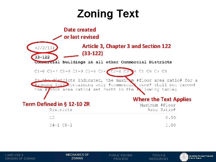 Zoning Text Date created or last revised Article 3, Chapter 3 and Section 122