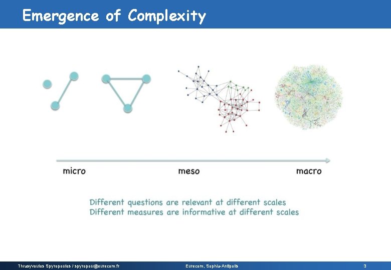Emergence of Complexity Thrasyvoulos Spyropoulos / spyropou@eurecom. fr Eurecom, Sophia-Antipolis 3 Emergence of Complexity Thrasyvoulos Spyropoulos / spyropou@eurecom. fr Eurecom, Sophia-Antipolis 3