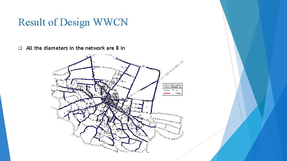 Result of Design WWCN q All the diameters in the network are 8 in