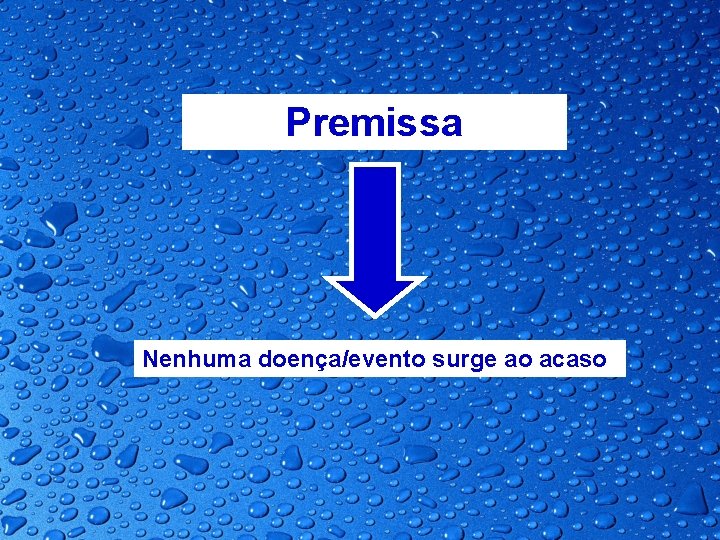 Premissa Nenhuma doença/evento surge ao acaso 