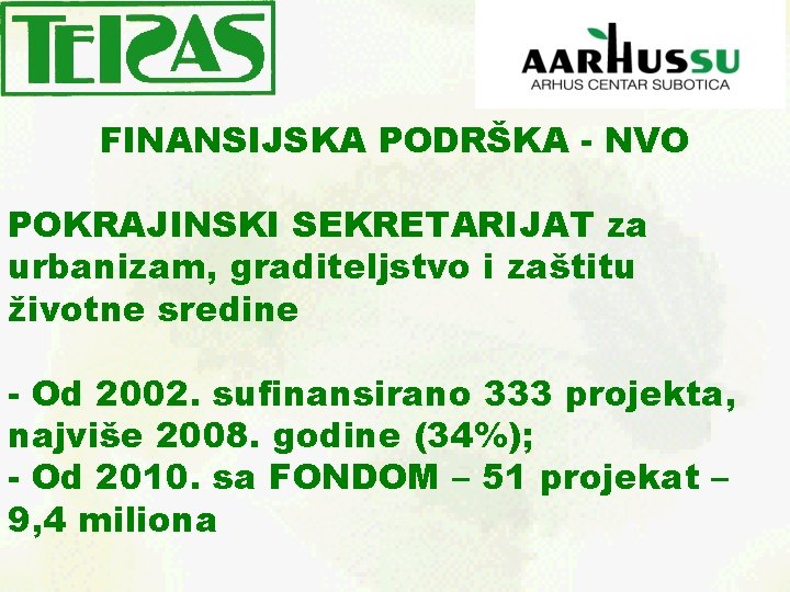 FINANSIJSKA PODRŠKA - NVO POKRAJINSKI SEKRETARIJAT za urbanizam, graditeljstvo i zaštitu životne sredine -