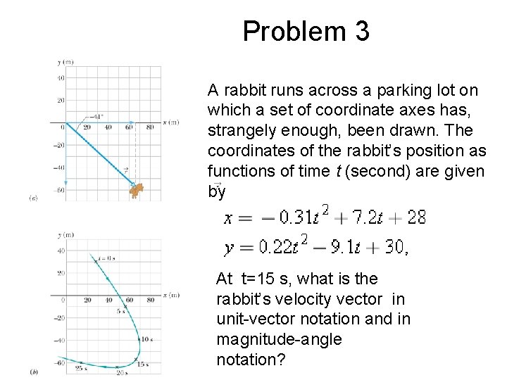 Problem 3 A rabbit runs across a parking lot on which a set of