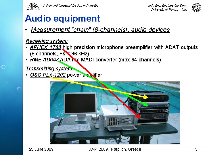 Advanced Industrial Design in Acoustic Industrial Engineering Dept. University of Parma – Italy Audio