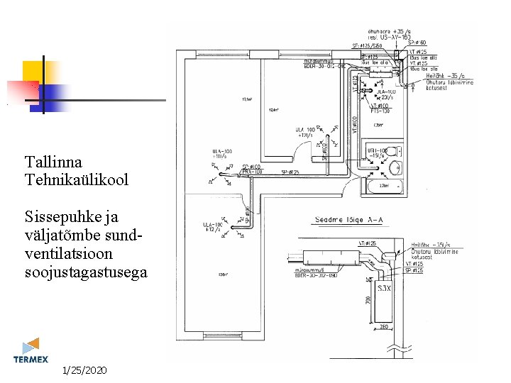 Tallinna Tehnikaülikool Sissepuhke ja väljatõmbe sundventilatsioon soojustagastusega 11/25/2020 