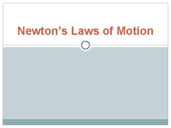Newton’s Laws of Motion 