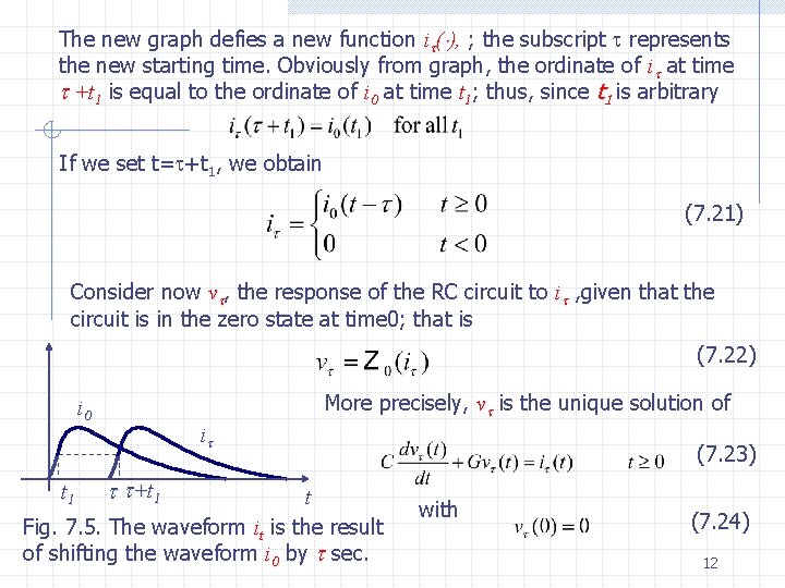The new graph defies a new function i ( ), ; the subscript represents