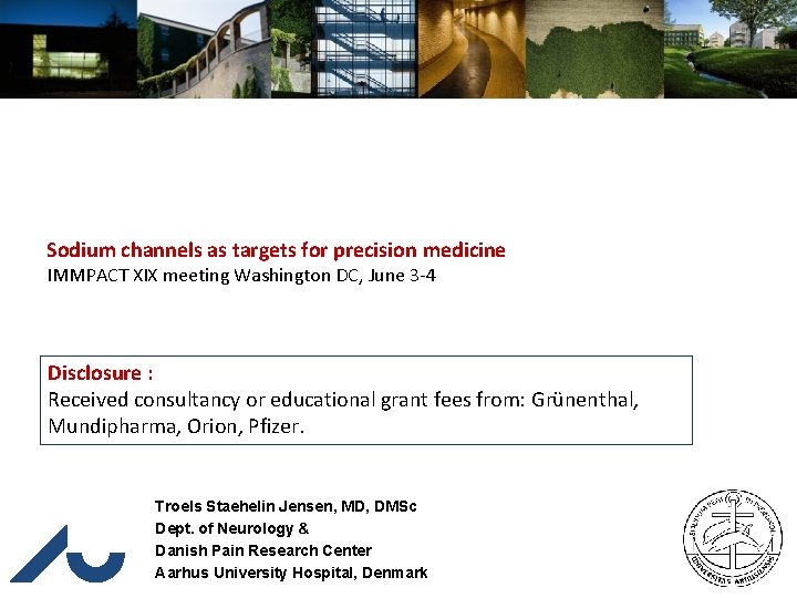 Sodium channels as targets for precision medicine IMMPACT XIX meeting Washington DC, June 3