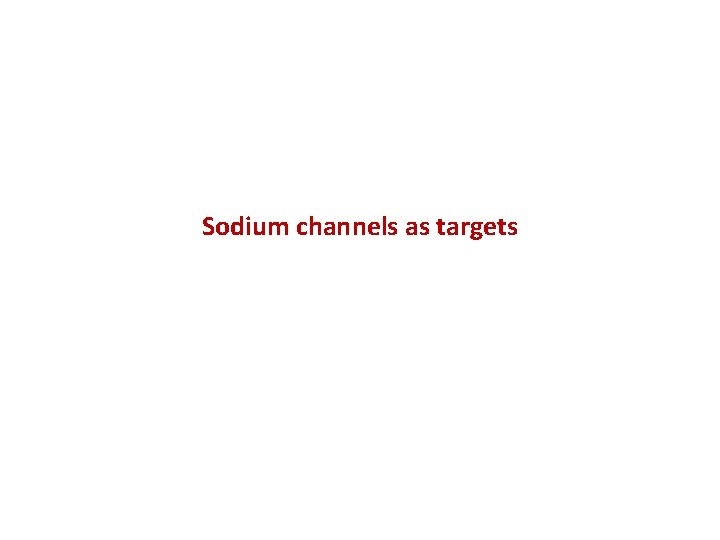 Sodium channels as targets 