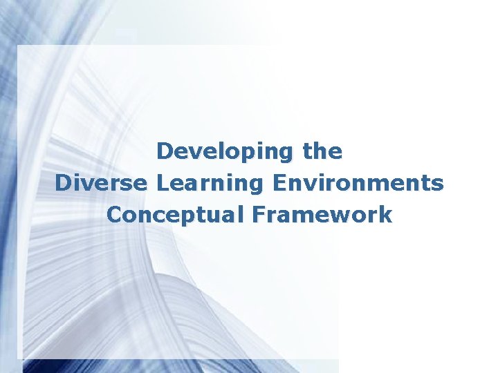 Developing the Diverse Learning Environments Conceptual Framework 