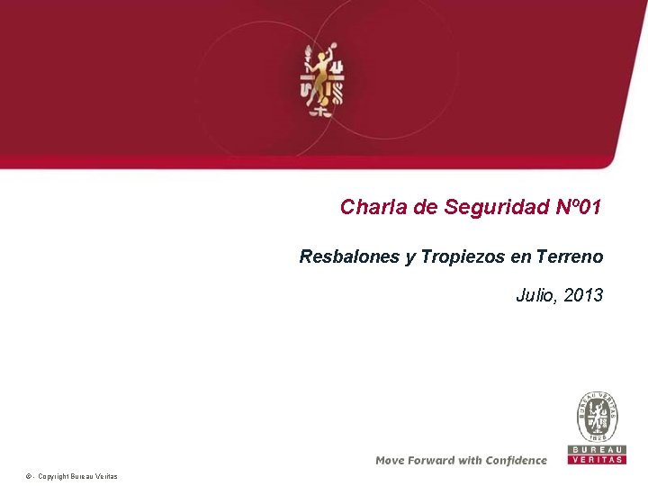 Charla de Seguridad Nº 01 Resbalones y Tropiezos en Terreno Julio, 2013 © -