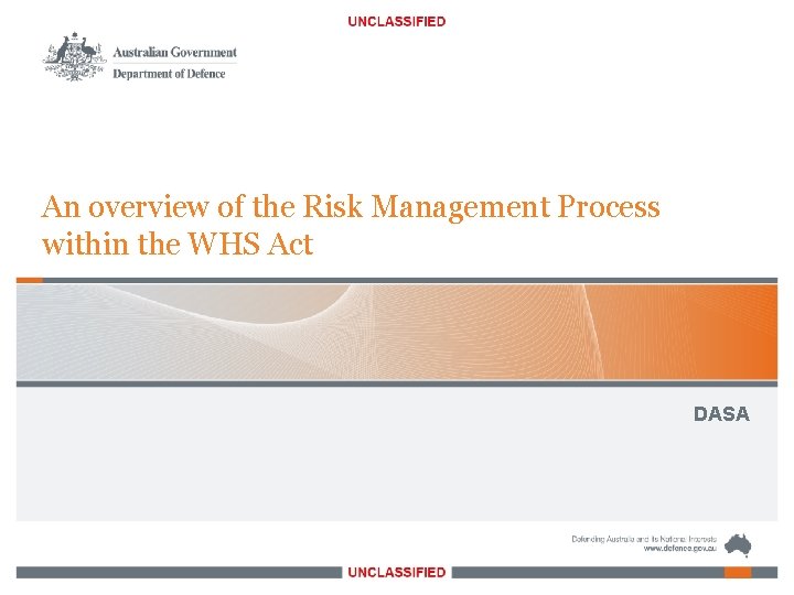 An overview of the Risk Management Process within the WHS Act DASA 