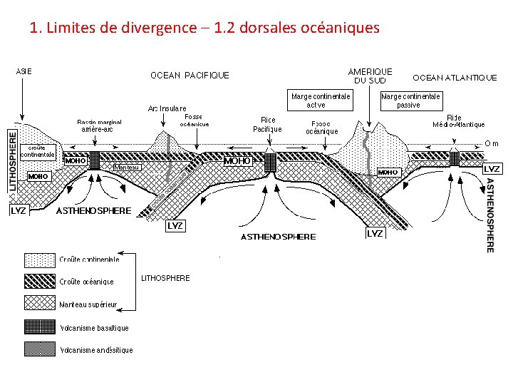 1. Limites de divergence – 1. 2 dorsales océaniques 